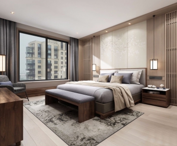 New Chinese Style Bedroom-ID:551064691