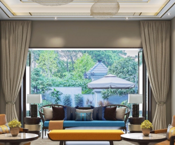New Chinese Style A Living Room-ID:826910844