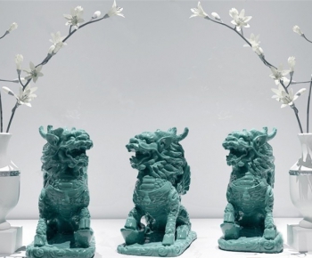 新中式狮子雕塑-ID:318805699
