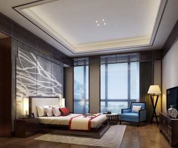 New Chinese Style Bedroom-ID:395249449