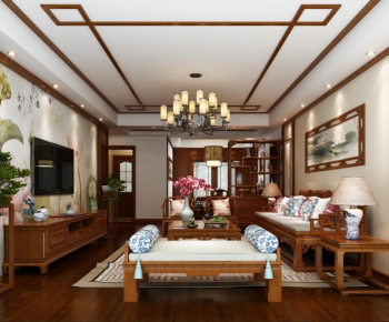 Chinese Style A Living Room-ID:786912642