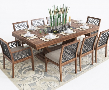 New Chinese Style Dining Table And Chairs-ID:836403419