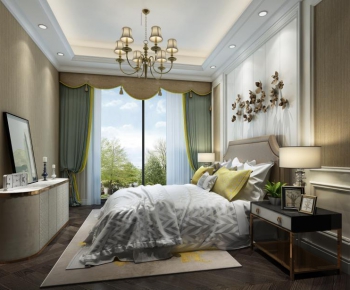 Modern American Style Simple Style Bedroom-ID:971129351