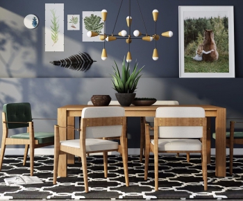 Nordic Style Dining Table And Chairs-ID:457945285