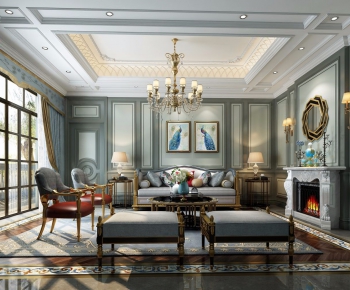 French Style A Living Room-ID:382128782