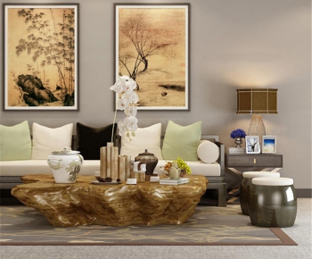 New Chinese Style Sofa Combination-ID:253663151