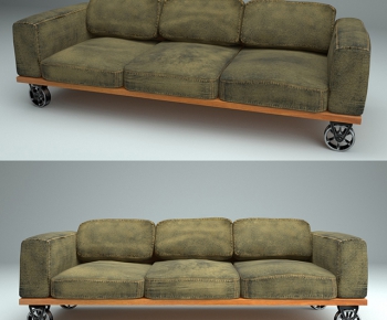 Industrial Style Three-seat Sofa-ID:769648562
