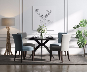 Post Modern Style Dining Table And Chairs-ID:607104133