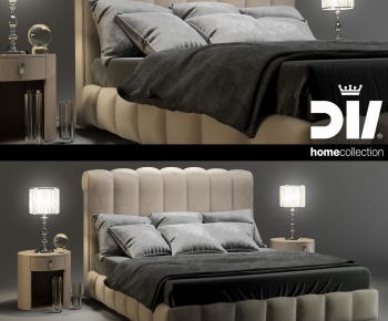 Modern Simple European Style Double Bed-ID:192789979