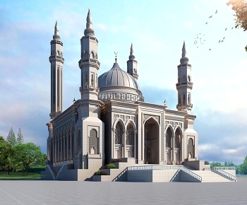 欧式古建筑清真寺3D模型