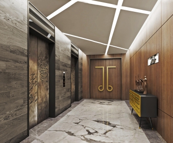 Modern Corridor Elevator Hall-ID:608697363
