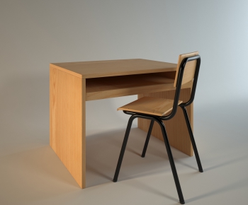 Modern Computer Desk And Chair-ID:373265855