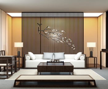 New Chinese Style A Living Room-ID:996630899