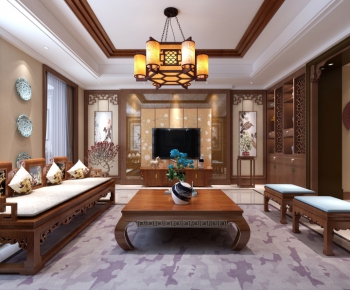 New Chinese Style A Living Room-ID:248537794