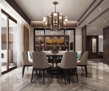 New Chinese Style Dining Room-ID:992547871