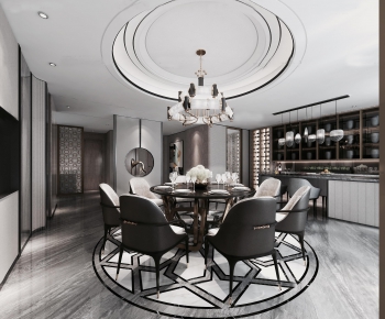 Modern New Chinese Style Dining Room-ID:115201476
