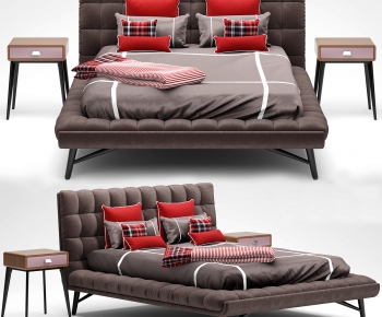 Modern Nordic Style Double Bed-ID:362082467