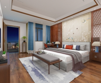 New Chinese Style Bedroom-ID:673192381