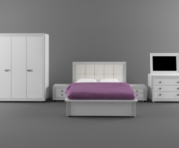 Modern Double Bed-ID:507541596
