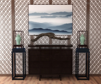 New Chinese Style Side Cabinet/Entrance Cabinet-ID:529472169
