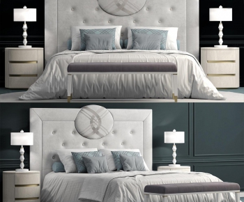 Modern Double Bed-ID:884926113