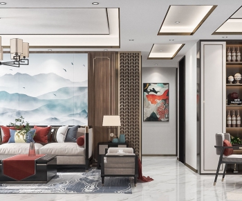 New Chinese Style A Living Room-ID:139706457