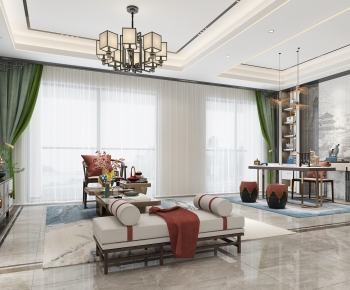 New Chinese Style A Living Room-ID:587426975