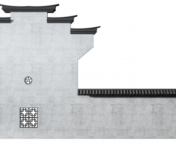 新中式徽派建筑马头墙围墙-ID:960249413