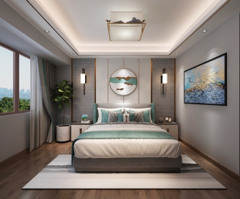 New Chinese Style Bedroom-ID:145711692