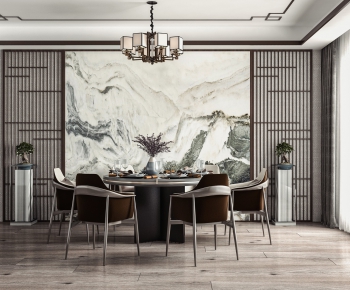New Chinese Style Dining Room-ID:977654383