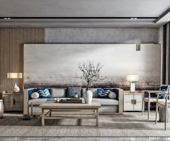 New Chinese Style A Living Room-ID:479564476