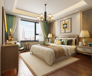 New Chinese Style Bedroom-ID:605493486
