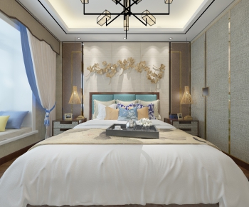 New Chinese Style Bedroom-ID:652897244