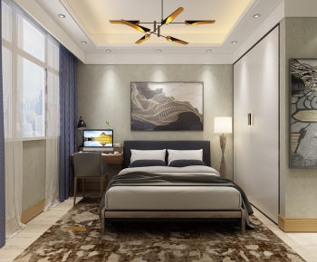New Chinese Style Bedroom-ID:843659686