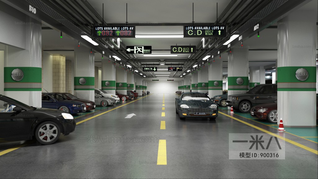 Modern Underground Parking Lot