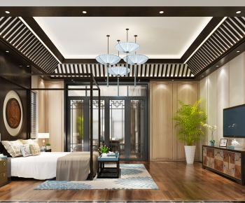 New Chinese Style Bedroom-ID:401221883