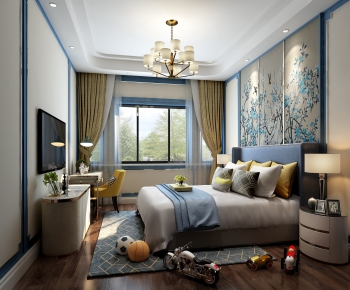 New Chinese Style Bedroom-ID:199713265