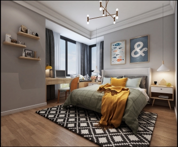 Nordic Style Bedroom-ID:350681871