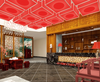 New Chinese Style Teahouse Tea House-ID:351817352