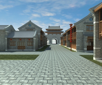 New Chinese Style Ancient Architectural Buildings-ID:881266691