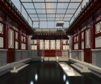 New Chinese Style Building Appearance-ID:727584168