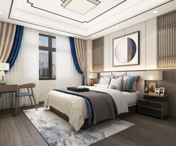 New Chinese Style Bedroom-ID:735249219