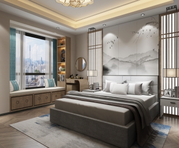 New Chinese Style Bedroom-ID:180328433