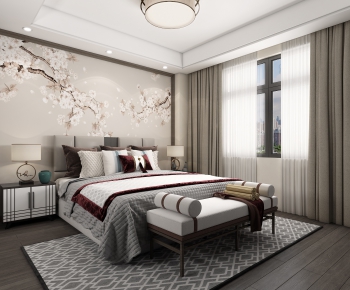 New Chinese Style Bedroom-ID:714494971