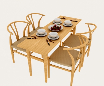 Japanese Style Dining Table And Chairs-ID:466471464