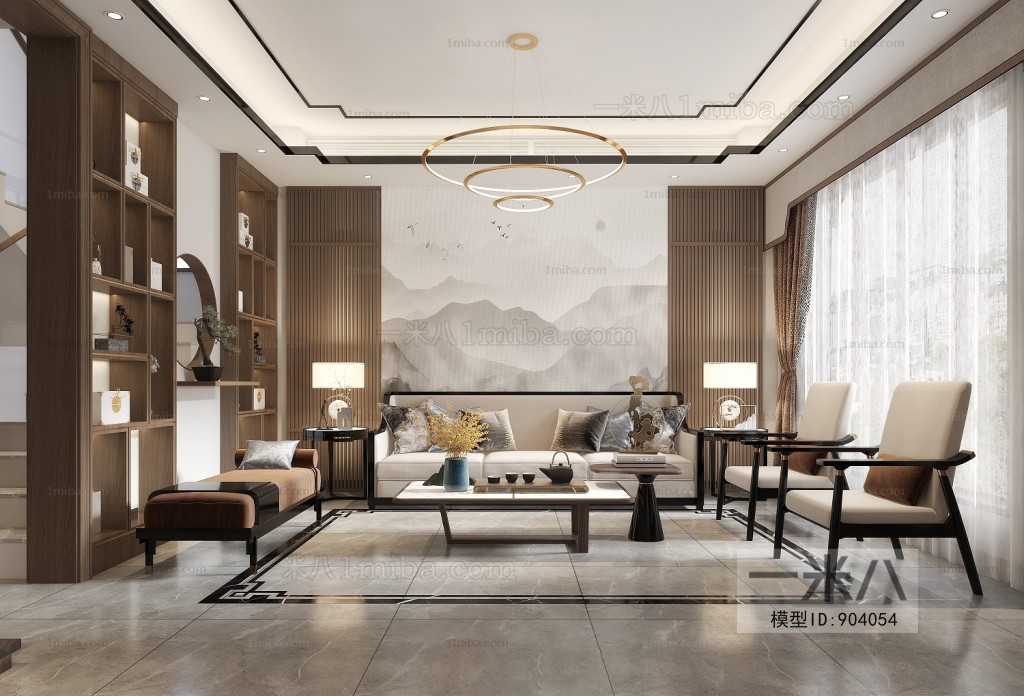 New Chinese Style A Living Room