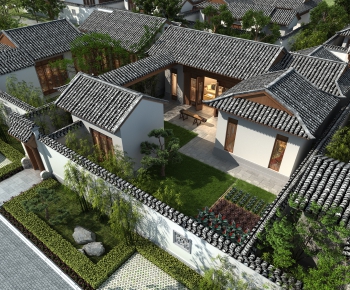 Chinese Style Architectural Bird's-eye View Planning-ID:991129412