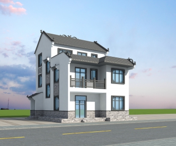 New Chinese Style Villa Appearance-ID:261580298