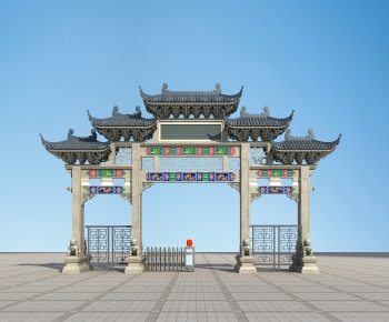 Chinese Style Ancient Architectural Buildings-ID:888588556