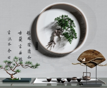 新中式茶具墙饰摆件-ID:737730657